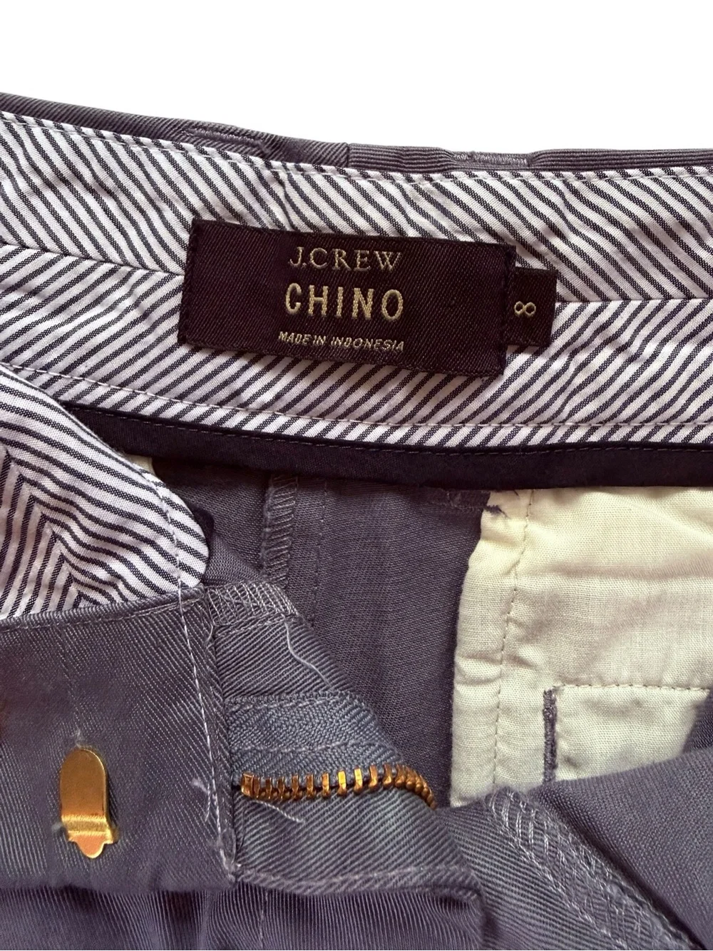 J.Crew Women's Gray Chino Shorts Size 8 Casual Preppy Mid Rise 4.5